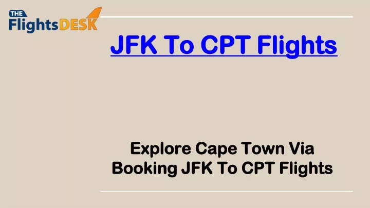 jfk to cpt flights