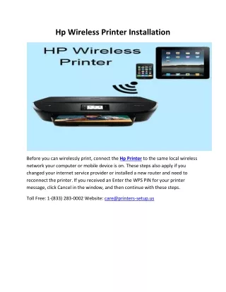 Hp Wireless Printer Installation