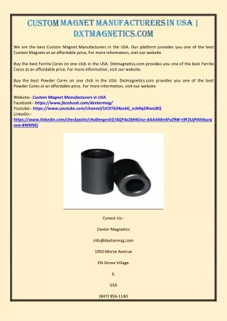 Custom Magnet Manufacturers in USA | Dxtmagnetics.com