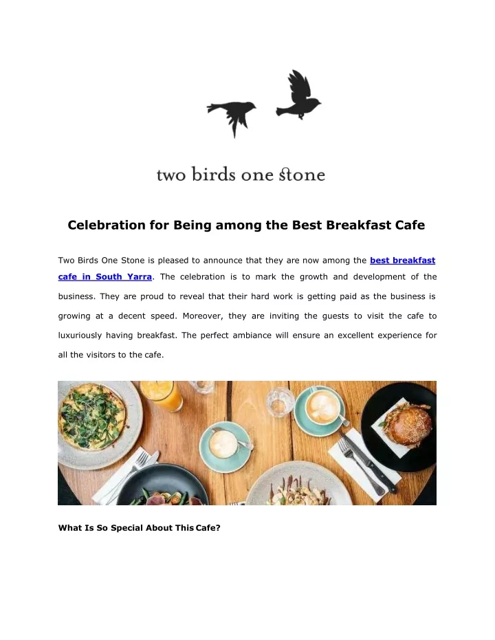 celebration for being among the best breakfast
