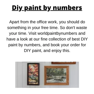 Diy paint by numbers kits for sale at Worldpaintbynumbers
