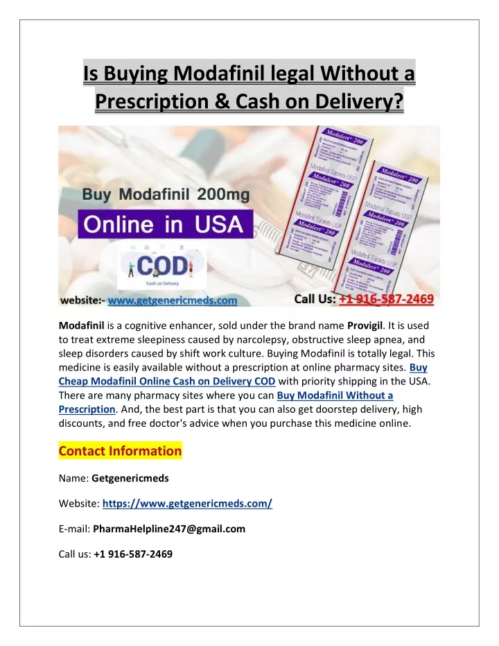 is buying modafinil legal without a prescription