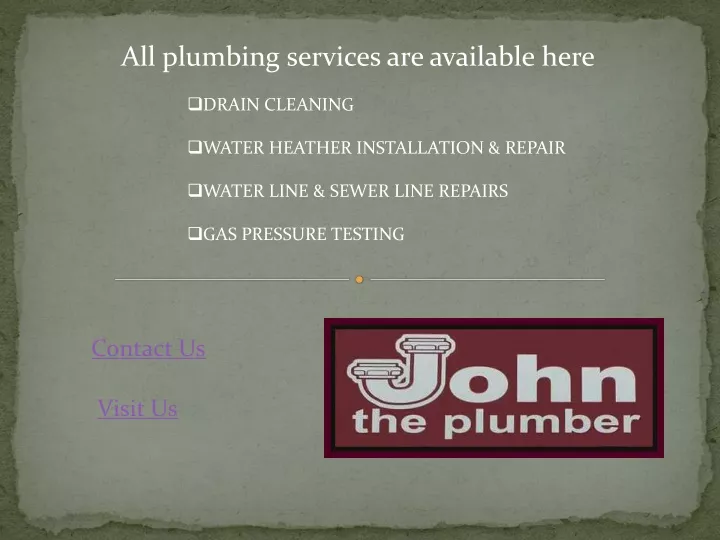all plumbing services are available here