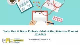 Global Oral & Dental Probiotics Market Size, Status and Forecast 2020-2026