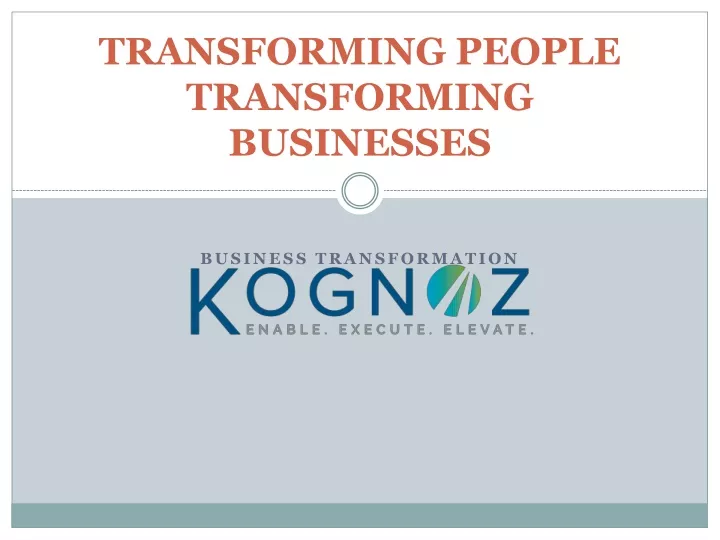 transforming people transforming businesses