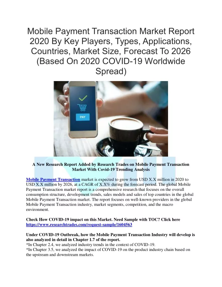 mobile payment transaction market report 2020