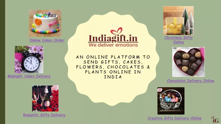 an online platform to send gifts cakes flowers chocolates plants online in india