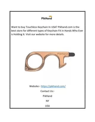 Touchless Keychain for Sale in USA | Pikhand.com