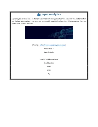 aquaanalytics com au is the best smart water