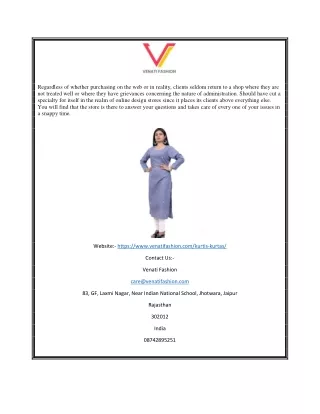 Women's Designer Kurti Online India | Venatifashion.com