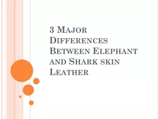 3 major differences between elephant and shark skin leather