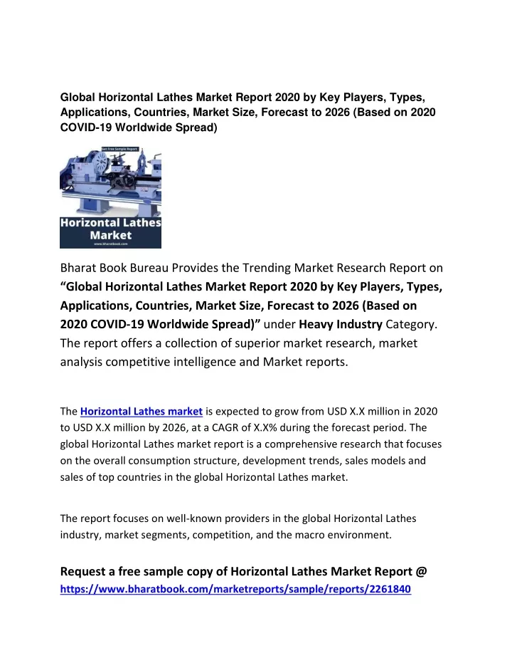 global horizontal lathes market report 2020