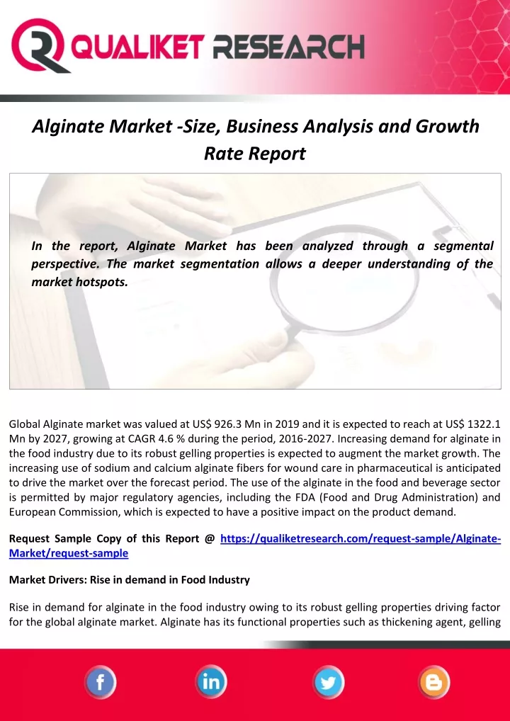 alginate market size business analysis and growth