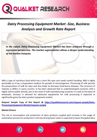 dairy processing equipment market size business