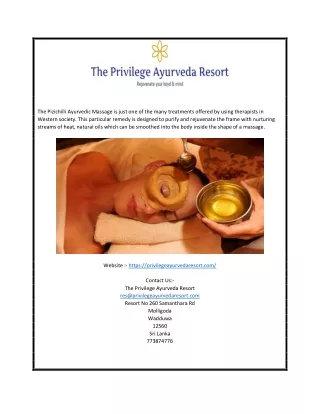 Privilege Ayurveda Resort | Privilegeayurvedaresort.com