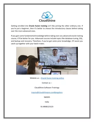 getting enrolled into oracle fusion training