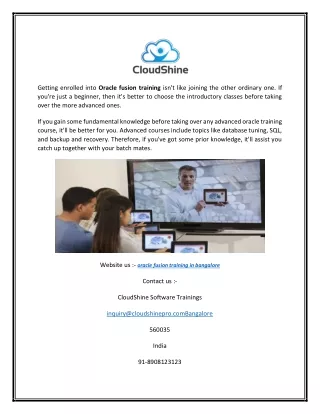 getting enrolled into oracle fusion training