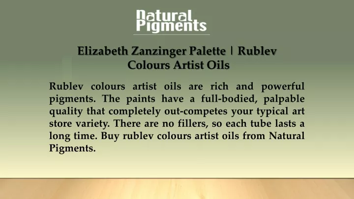 elizabeth zanzinger palette rublev colours artist
