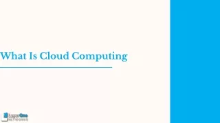 what is cloud computing