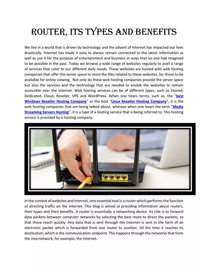 router its types and benefits