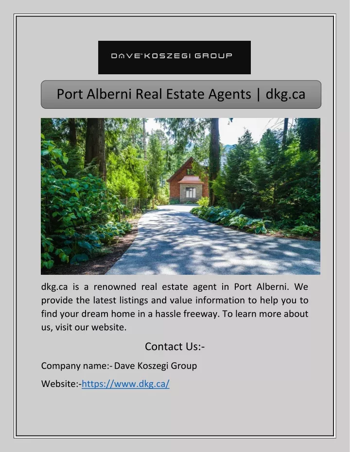 port alberni real estate agents dkg ca