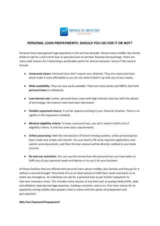 personal loan prepayments should