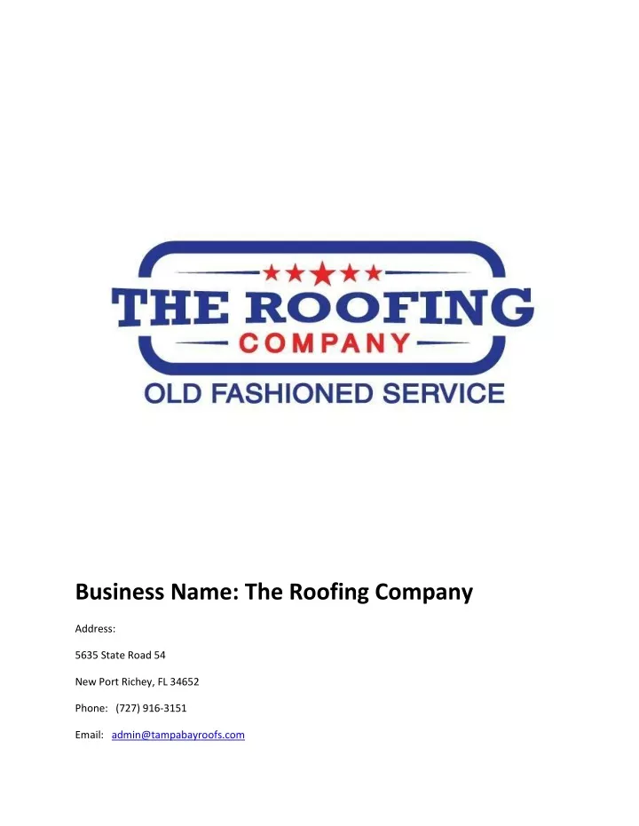 business name the roofing company