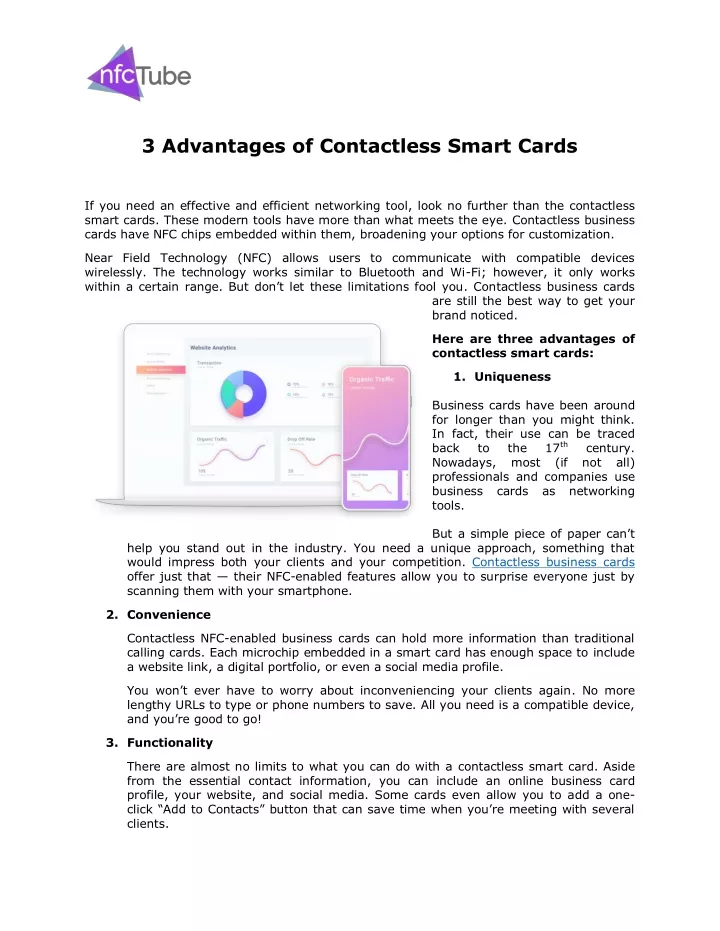 3 advantages of contactless smart cards