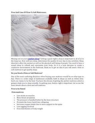 pros and cons of firm vs soft mattresses