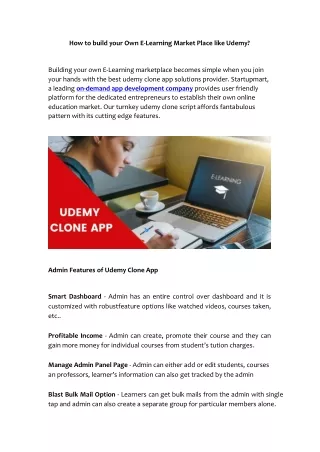 how to build your own e learning market place