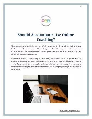 Should Accountants Use Online Coaching?