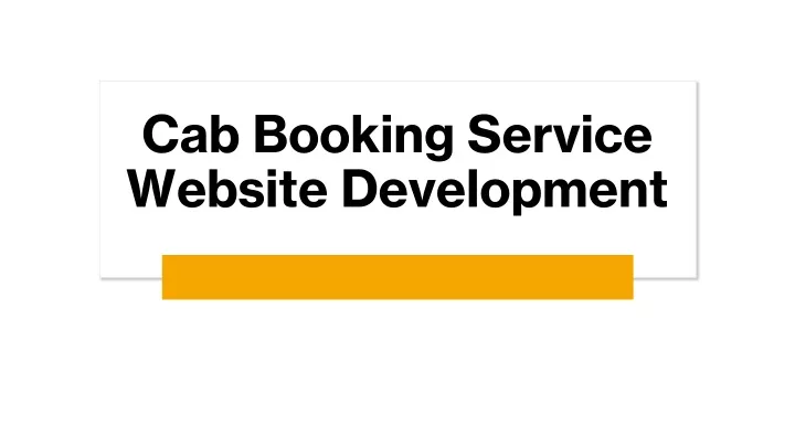 cab booking service website development
