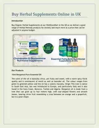 Buy Herbal Supplements Online in UK