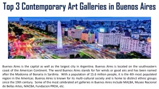 Top 3 Contemporary Art Galleries in Buenos Aires