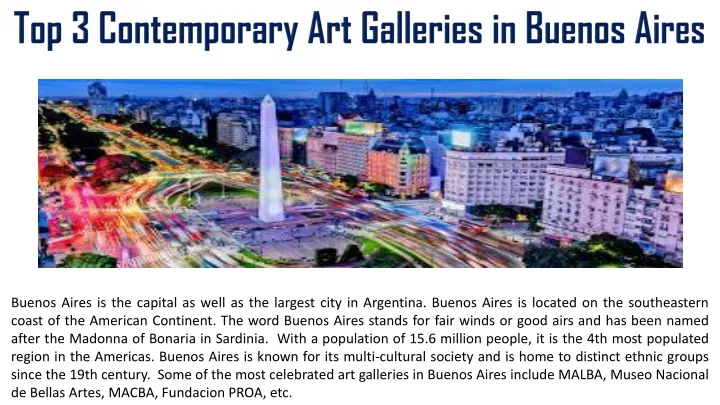 top 3 contemporary art galleries in buenos aires
