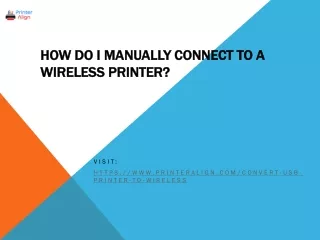 Steps to Manually Connect to a Wireless Printer |Convert usb Printer to Wireless|