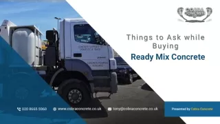 Things to Ask while Buying Ready Mix Concrete