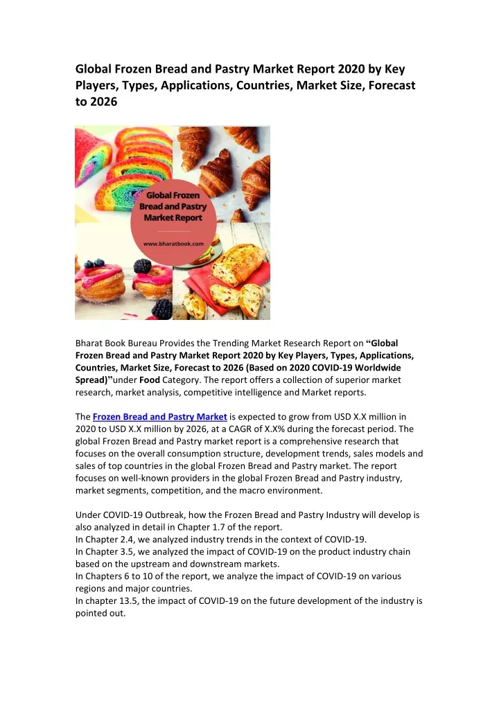 global frozen bread and pastry market report 2020