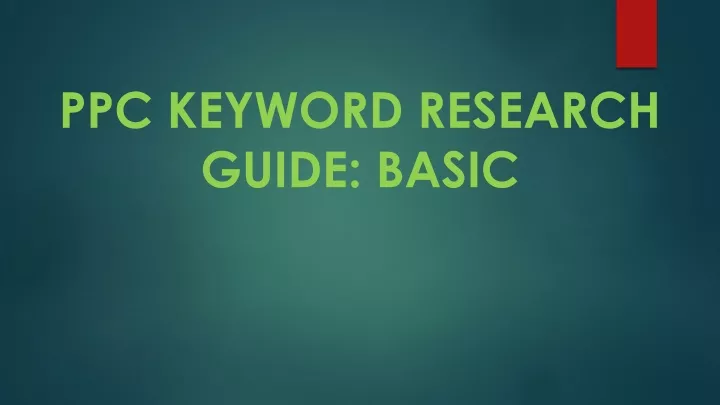 ppc keyword research guide basic