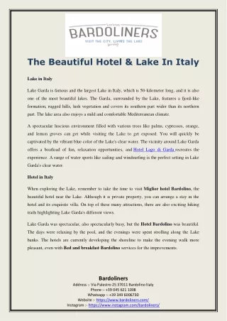 The Beautiful Hotel & Lake In Italy
