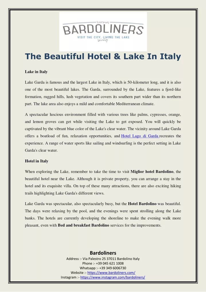 the beautiful hotel lake in italy