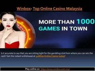 Online Casino Malaysia,Top Online Casino Malaysia winbox.com.my