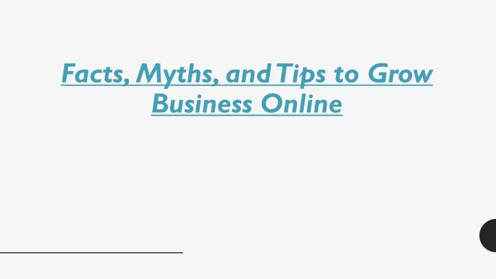 facts myths and tips to grow business online