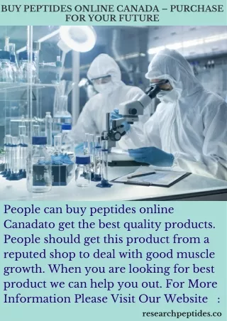Buy Peptides Online Canada – Purchase For Your Future