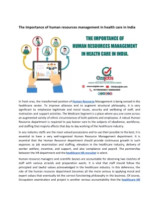 the importance of human resources management