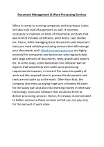 Document Management & Word Processing Services - slide 1