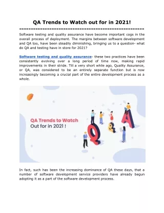 qa trends to watch out for in 2021 software