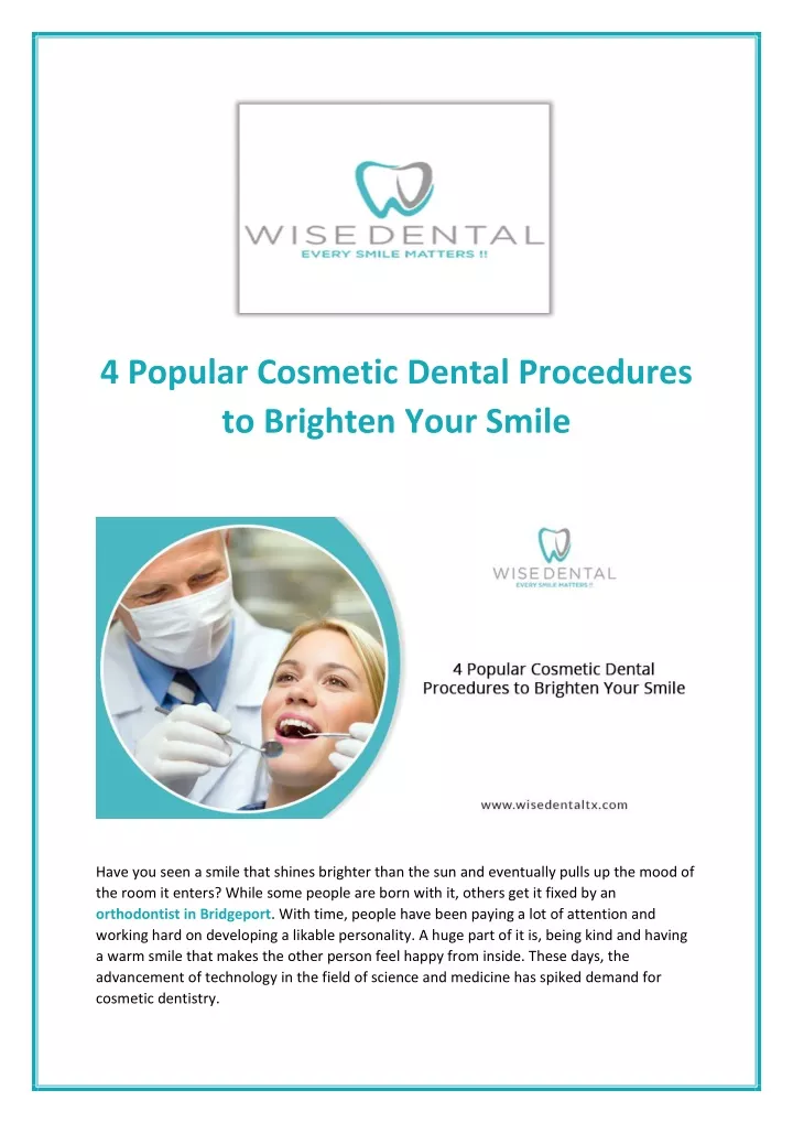 4 popular cosmetic dental procedures to brighten