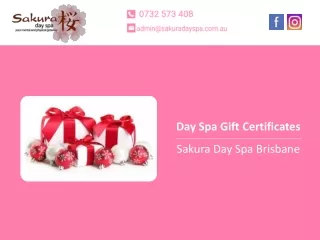day spa gift certificates sakura day spa brisbane