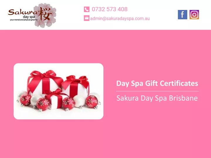 day spa gift certificates sakura day spa brisbane